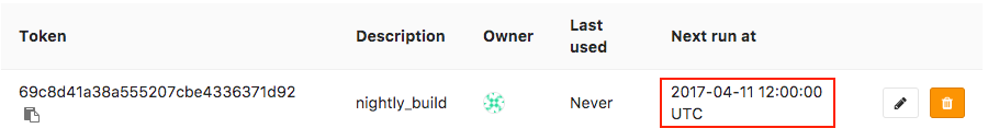 Triggers Schedule create